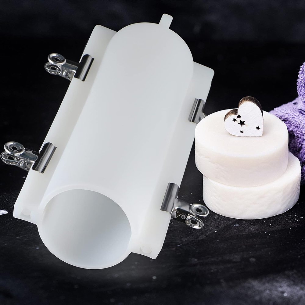 Soap Making Kit For Beginners - Große Zylinder-Seifenform mit Clips, 1000ml Silikon-Säulenform,
